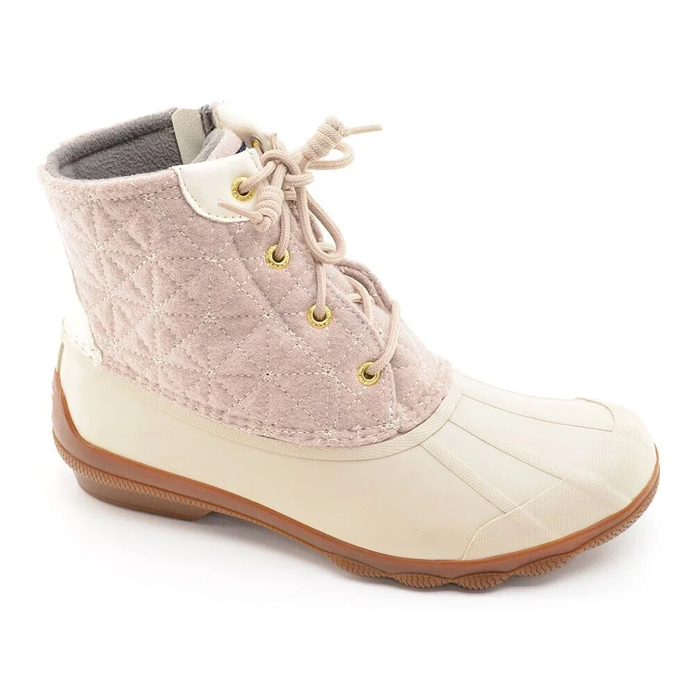 Sperry Syren Gulf Off White Wool Quilt Duck Boot 39 / 8